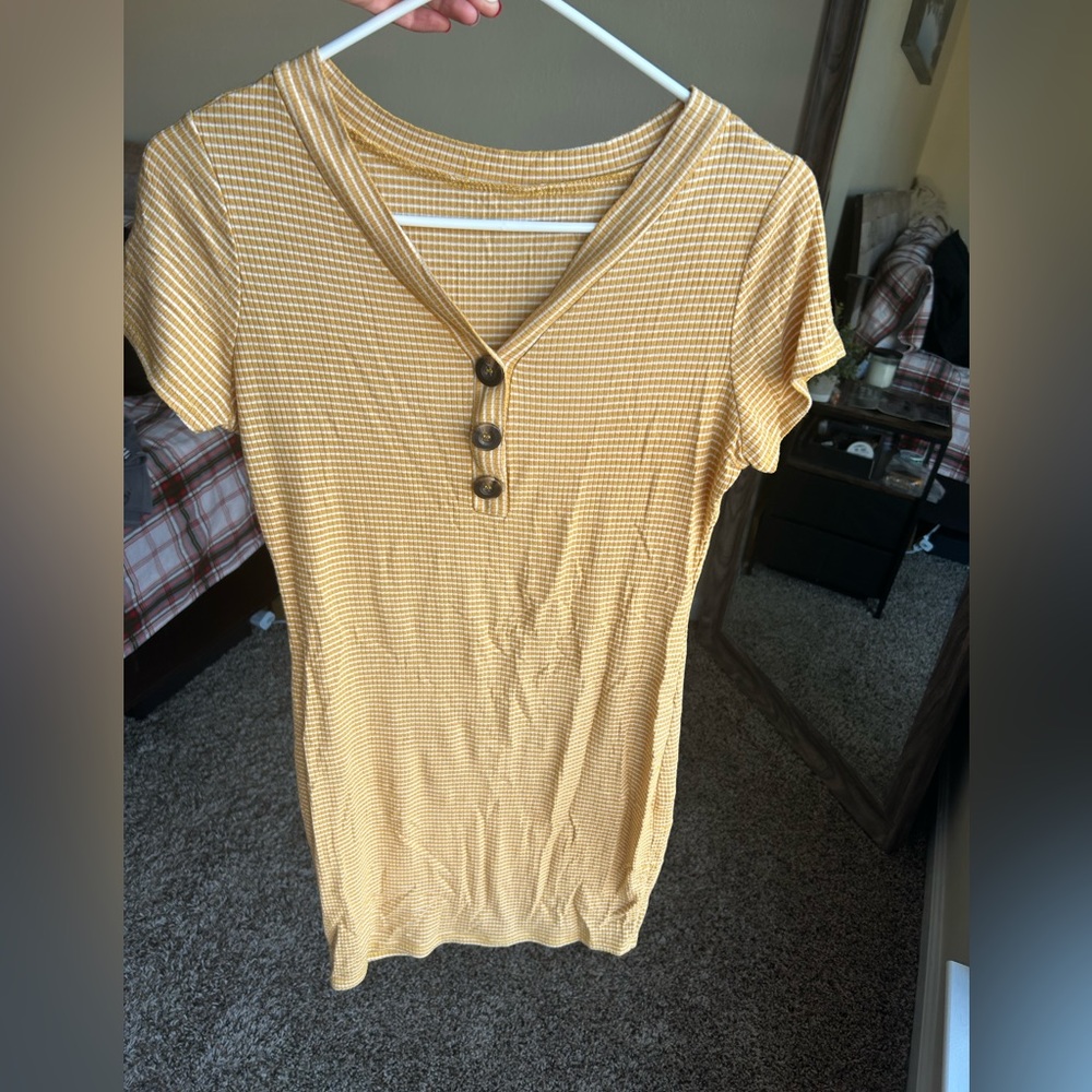 Yellow & white striped dress